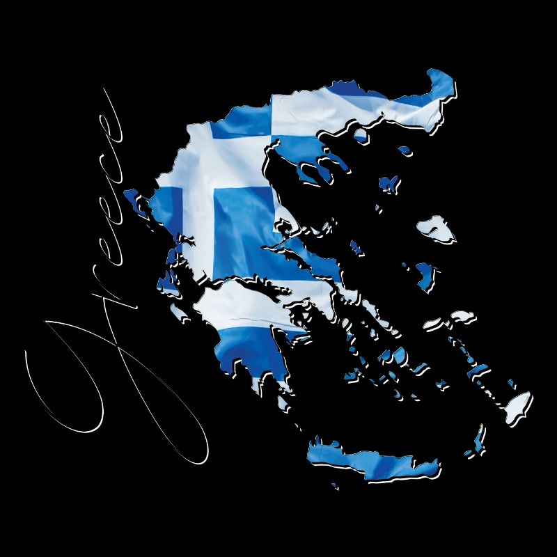 Greece Flag in Greece Map EN