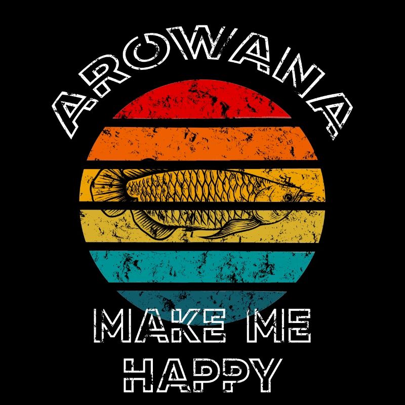 Asian Arowana Make Me Happy Retro Sunset
