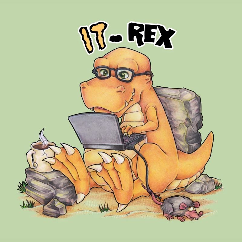 IT Rex- Lustiger Dinosaurier mit Computer
