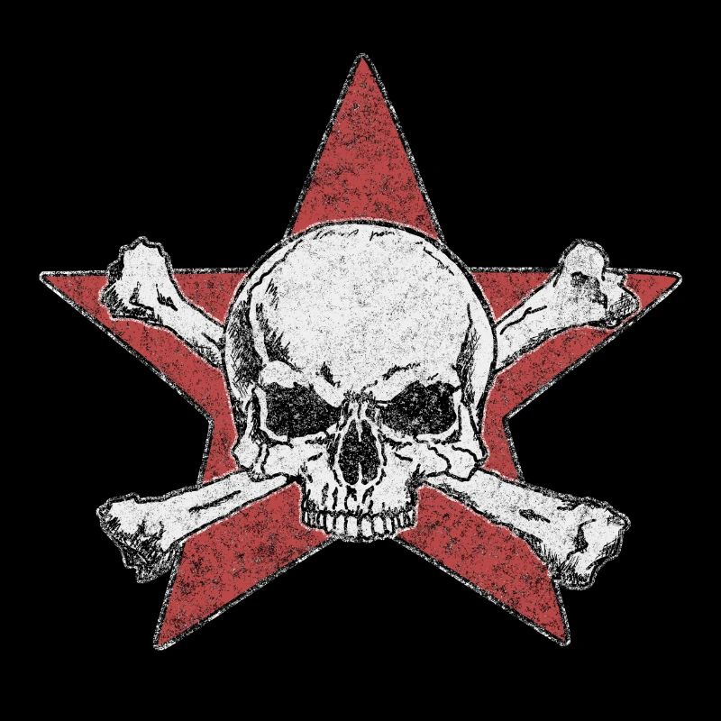crâne et étoile rouge