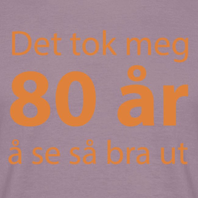 Det tok meg 80 år å se så bra ut.