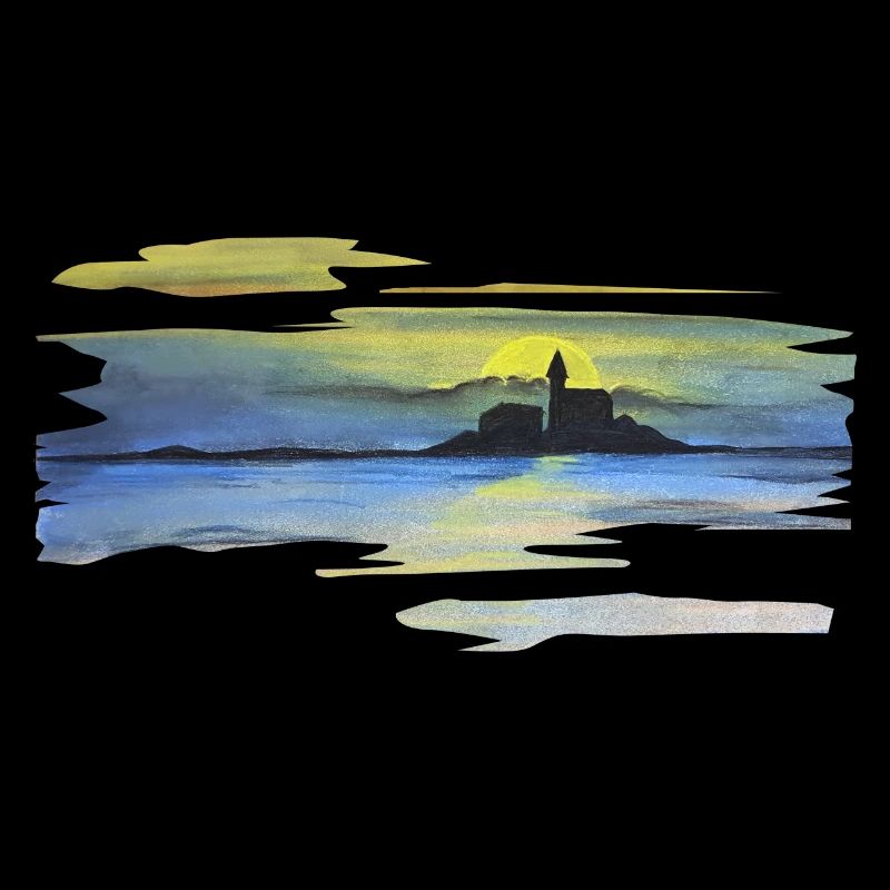 Castle, sunset, gift idea, pastel