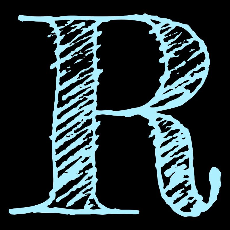 Buchstabe "R" Comic Blau