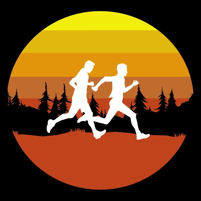 Trailrunning Forest Sunset Vintage