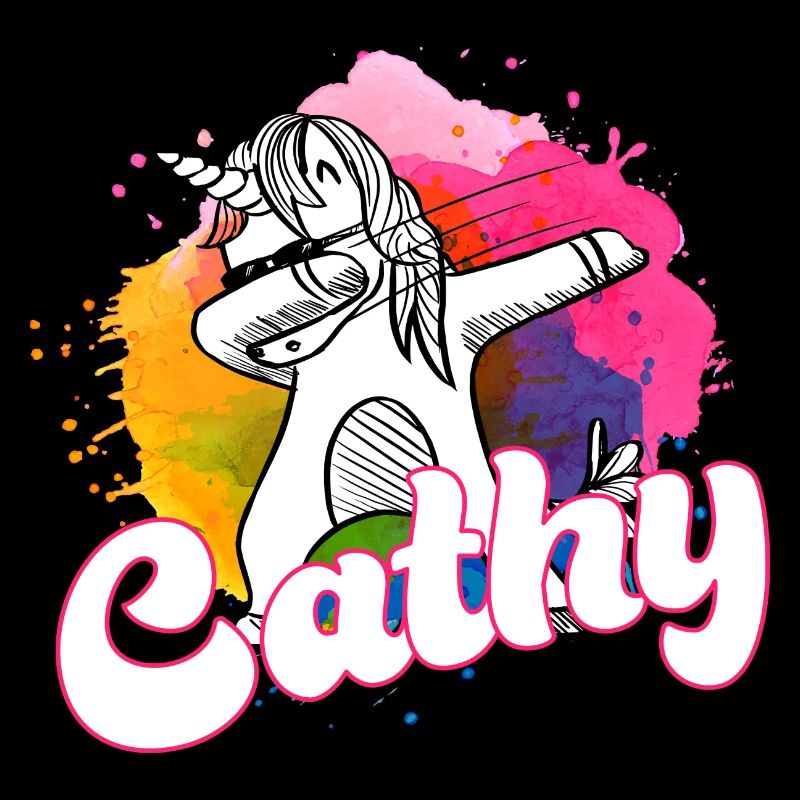CATHY - Schöner Name mit dabbing Einhorn