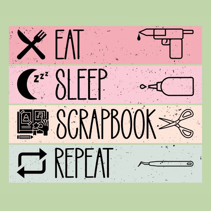 Scrap-booking amant manger dormir scrapbook répéter
