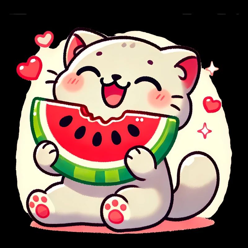 Chat à la pastèque, Kawaii Love Cats