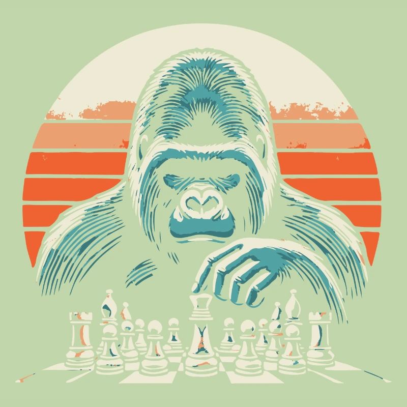 Le singe joue aux échecs
