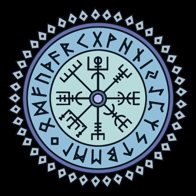 Symbole Vegvisir Runenschrift