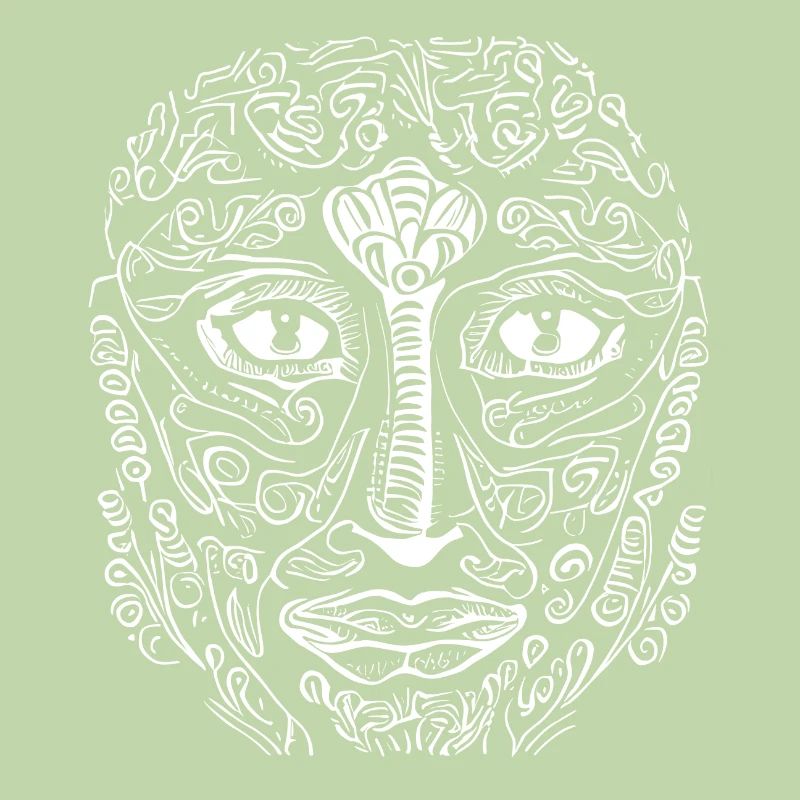 Abstract Ornament Face Graphic Pattern Line Art