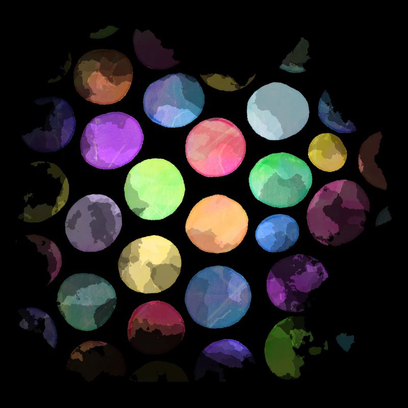 Rainbow Watercolor Spotted Splash Pattern
