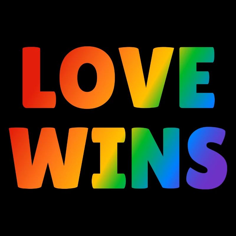 Love Wins LGBT Rainbow Text