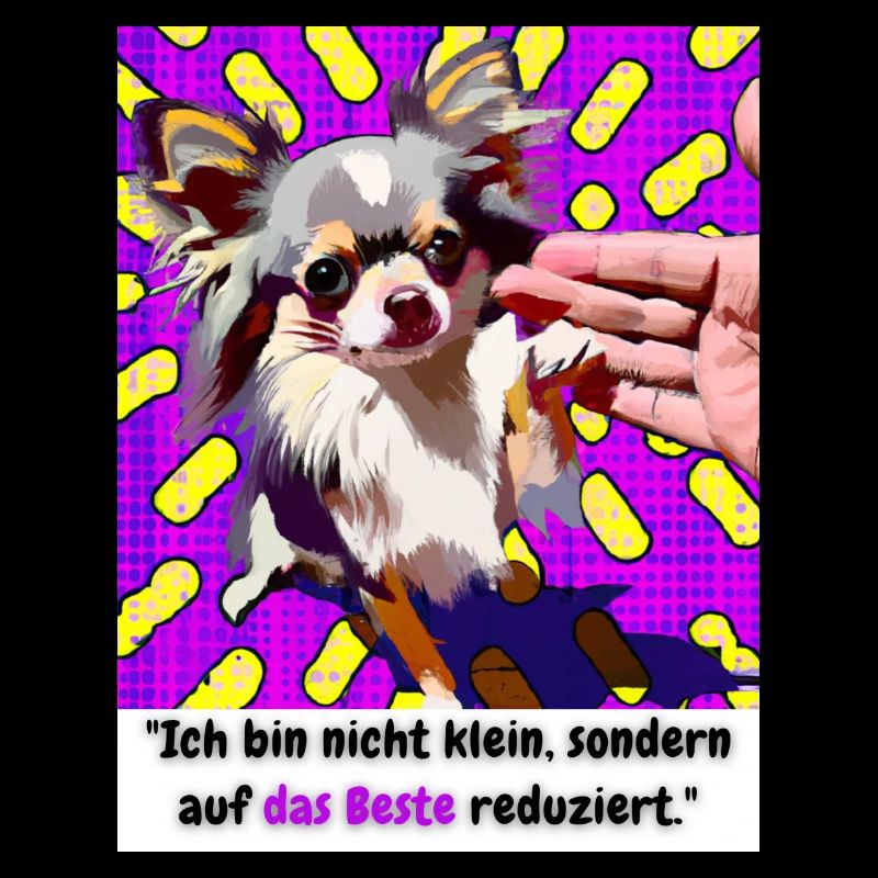 Chihuahua Ich bin nicht klein Pop Art Comic Stil