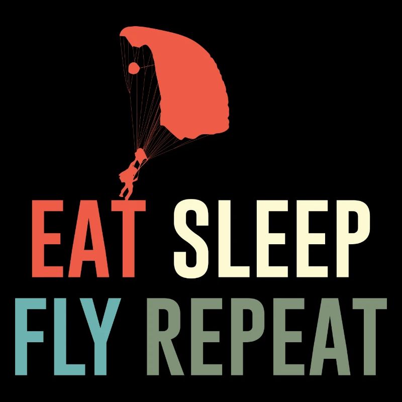 Fallschirmspringer Eat Sleep Fly Repeat Retro