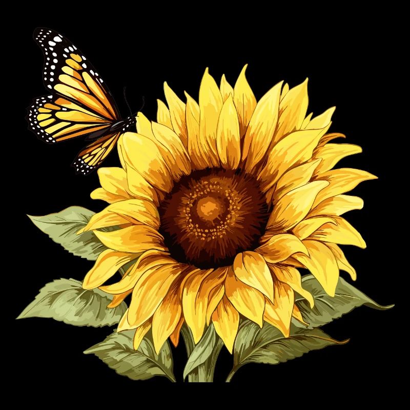 Tournesol avec papillon