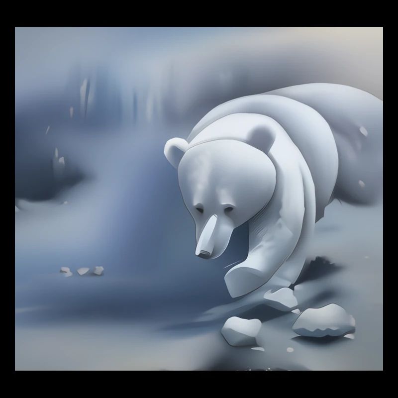 Eisbär im Schnee Malerei