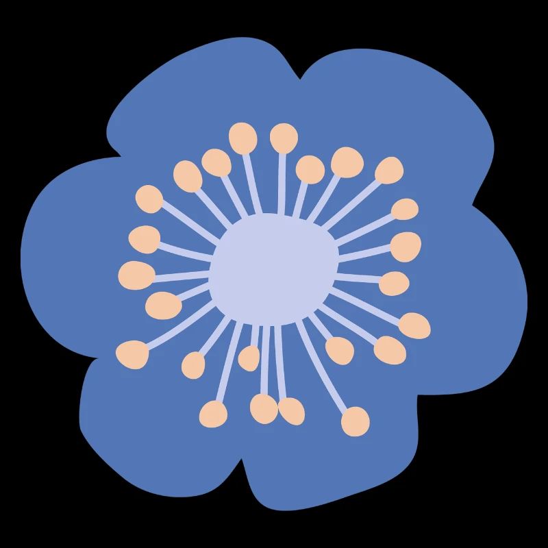 blaue Blume mit gelb