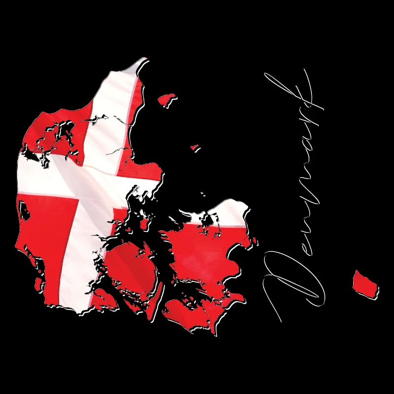 Denmark flag in the Denmark map EN