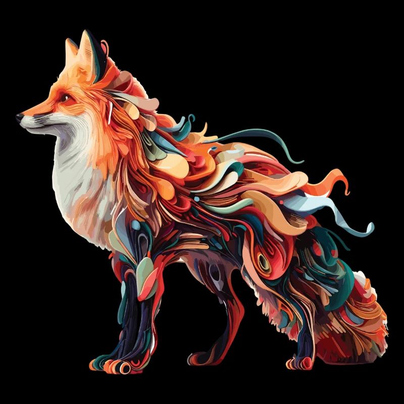 Colorful Abstract Fox