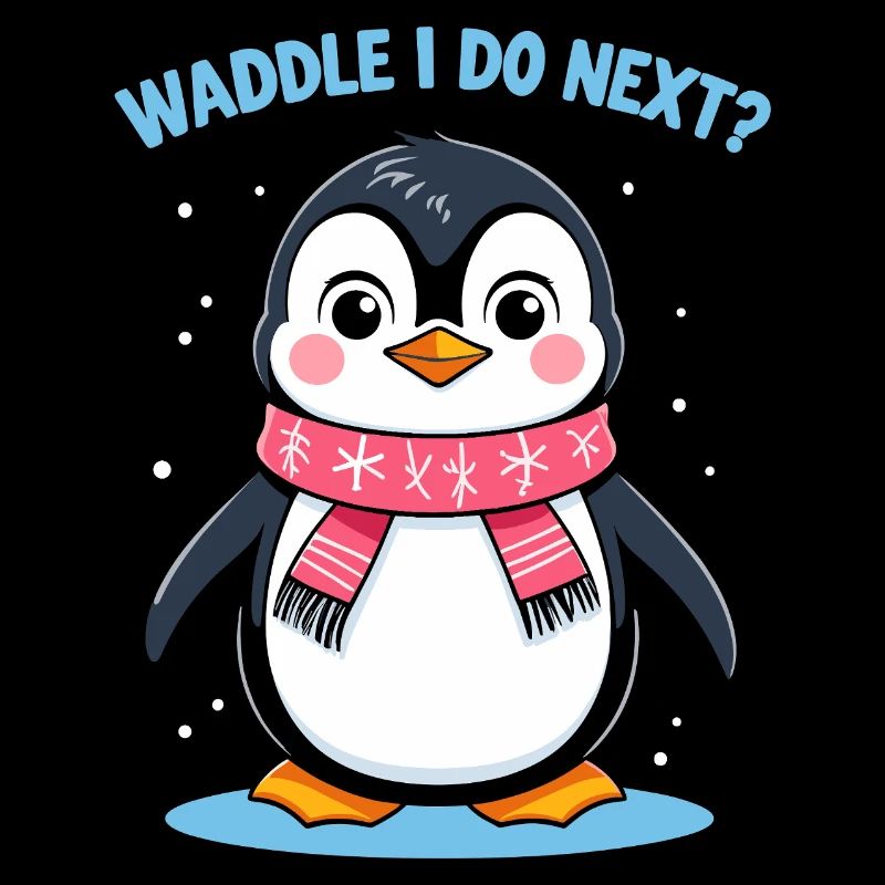 Cute Penguin with Scarf - Waddle I Do Next?