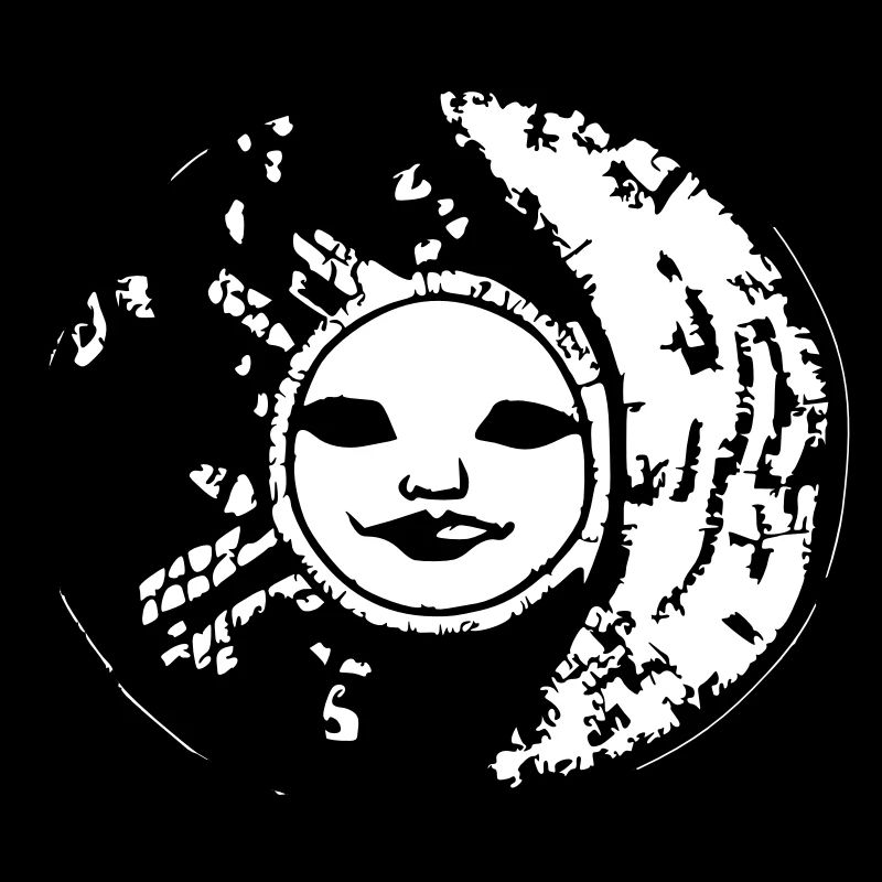 Sun Moon Mosaic Astrology Symbol Vector 03