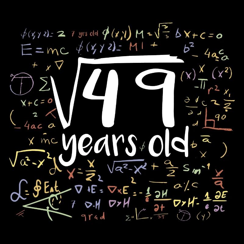 7th Birthday Square Root of 49: 7 Years Old Gift