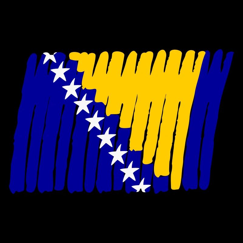 Drapeau de la Bosnie peint étoiles peintes étoiles