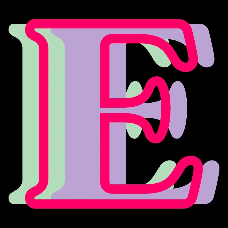 Multicolored letter e - original gift idea