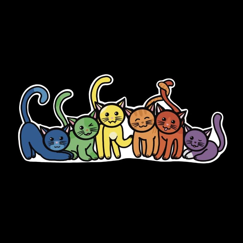 Chats arc-en-ciel