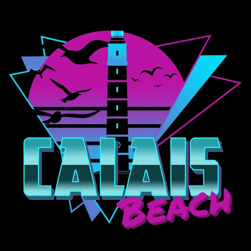 Calais Beach Retro synthwave Calais plage nord
