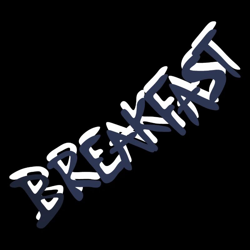 Breakfast Logo Wort mit 3D Effekt