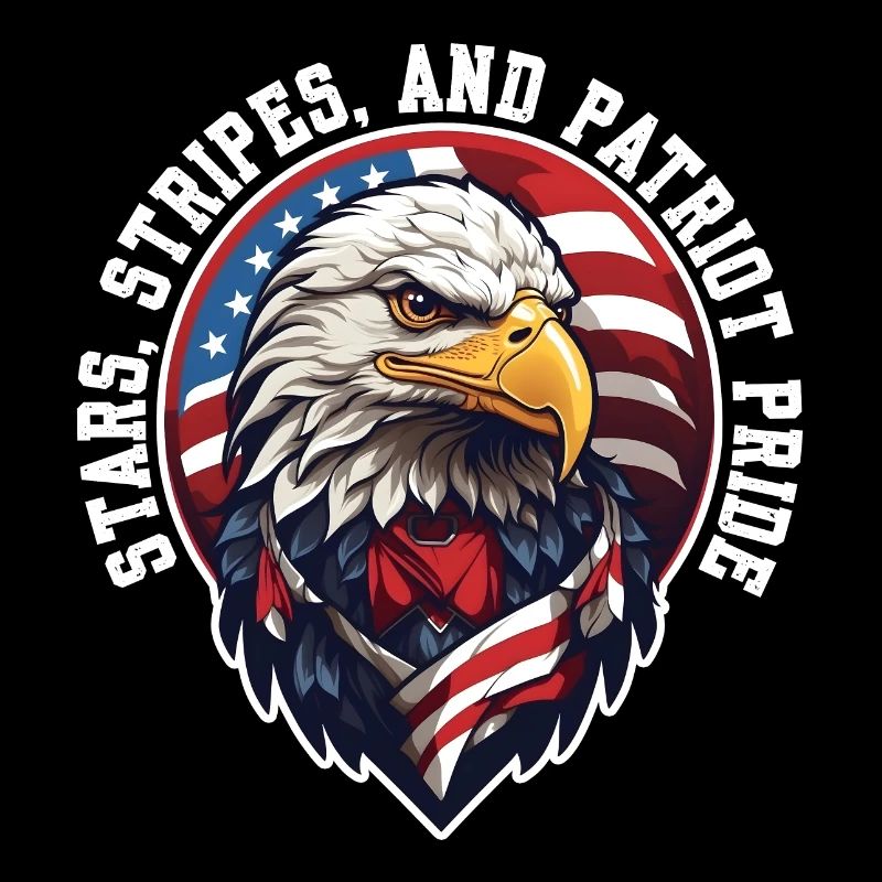 Patriotic American Design With Eagle And Flag