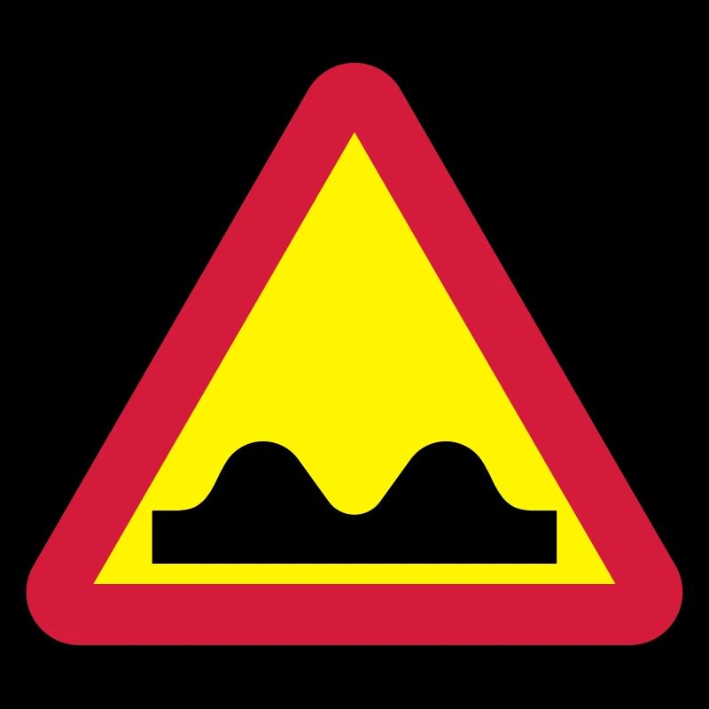 Warning sign for bumpy road