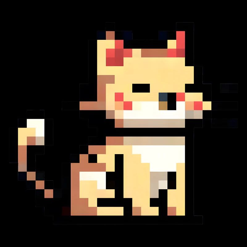 Cute Pixel Cat - Pixel Art
