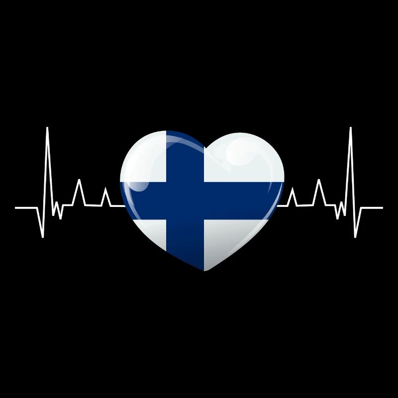 Finnland Flagge Herzschlag Urlaub Geschenk