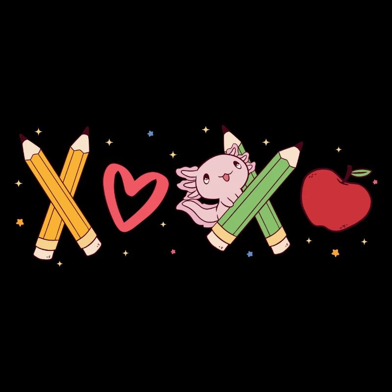 XOXO Axolotl professeur crayon de Saint-Valentin,