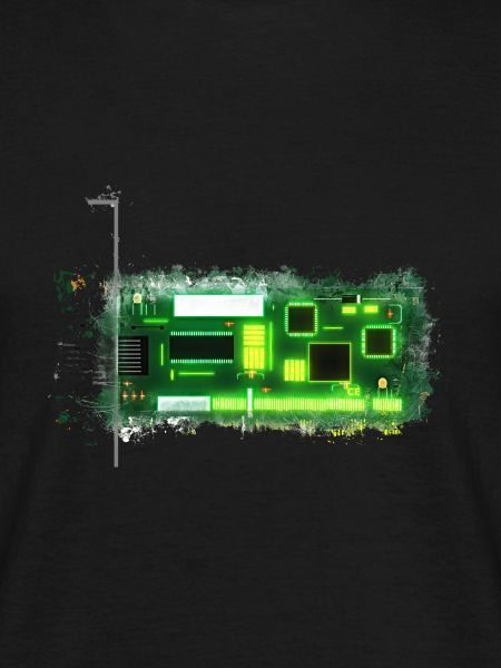 PCB card glowing bright