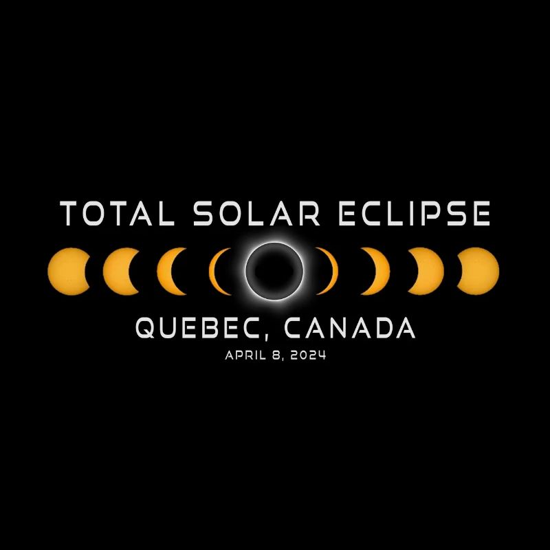 Québec Canada Eclipse Solaire 2024 8 avril Souvenir