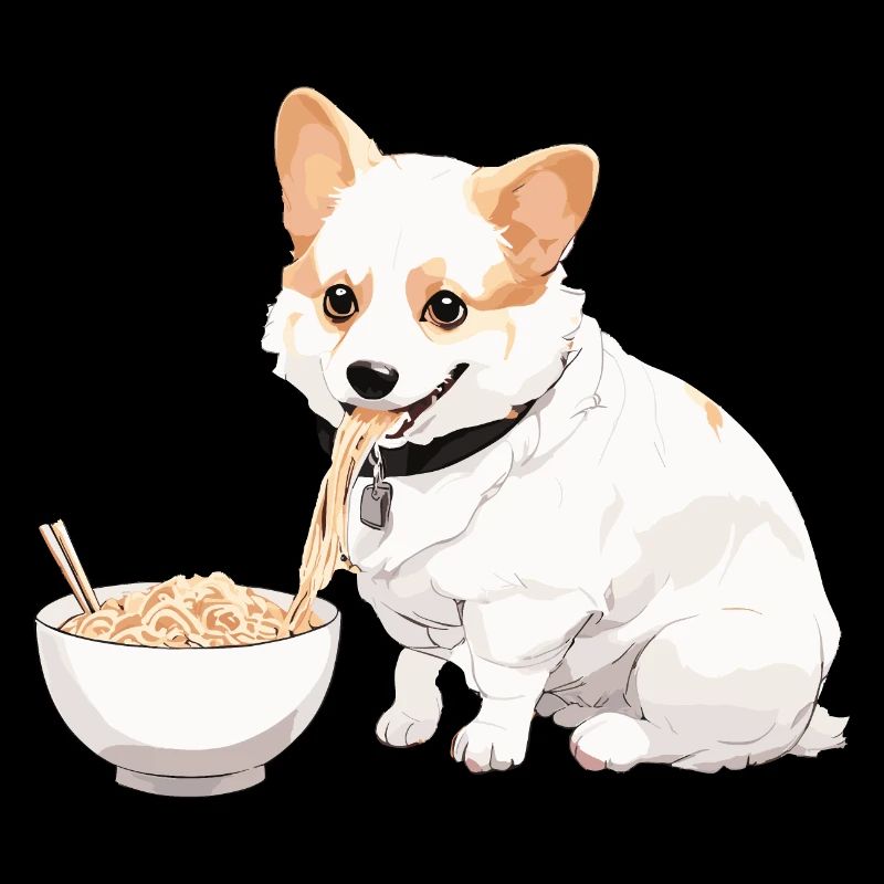 Corgi Eating Ramen #1