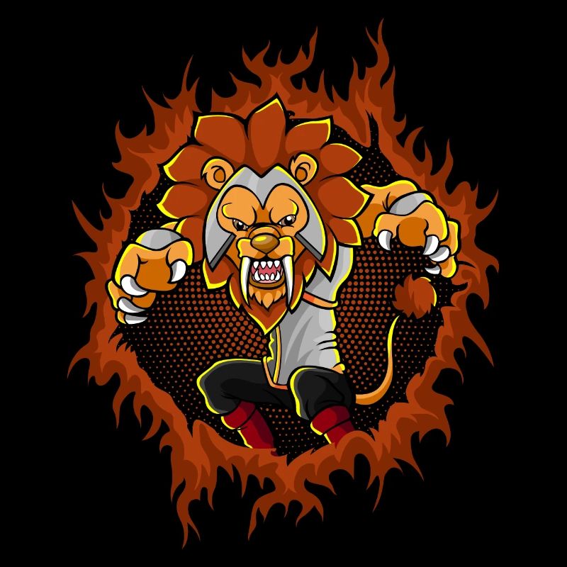 Le lion cool aux longs