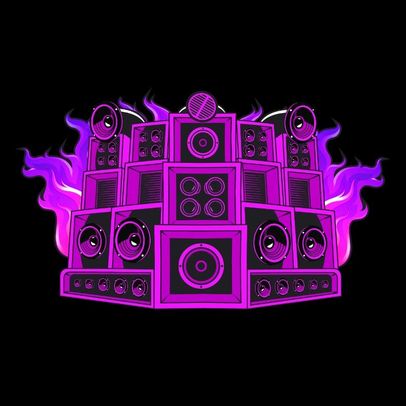 Graphique Tek Flames Pink Sound System