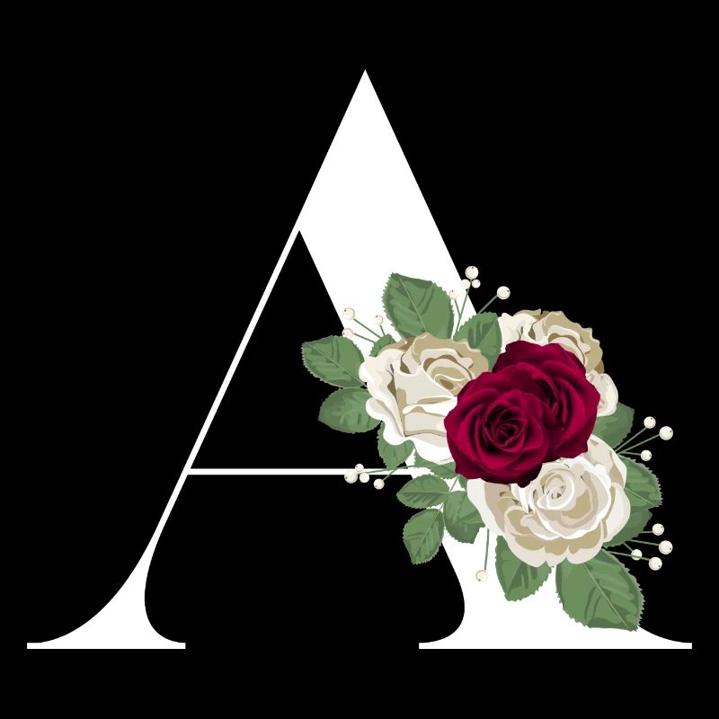 lettre A fleuris (blanche)
