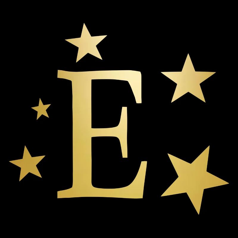 Lettre E avec étoiles