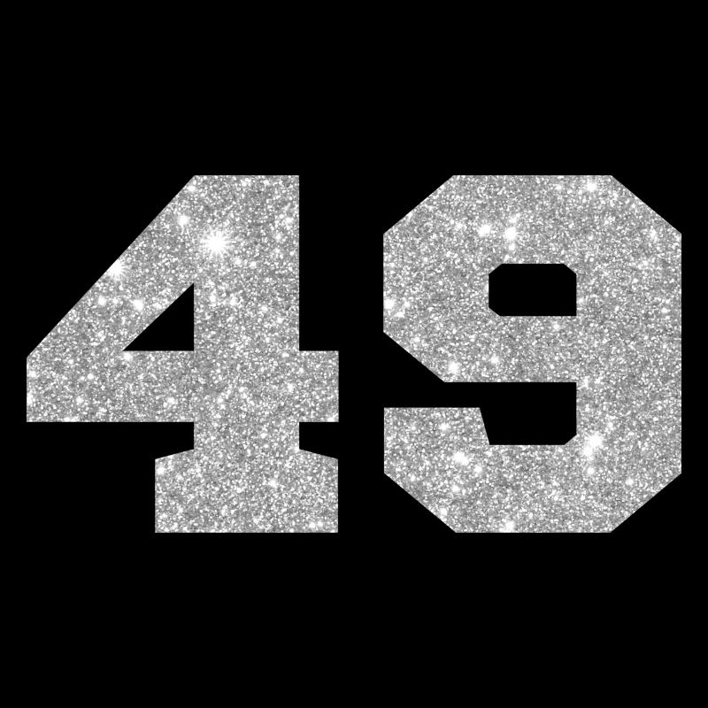 Number 49 Silver Glitter - 49th Anniversary