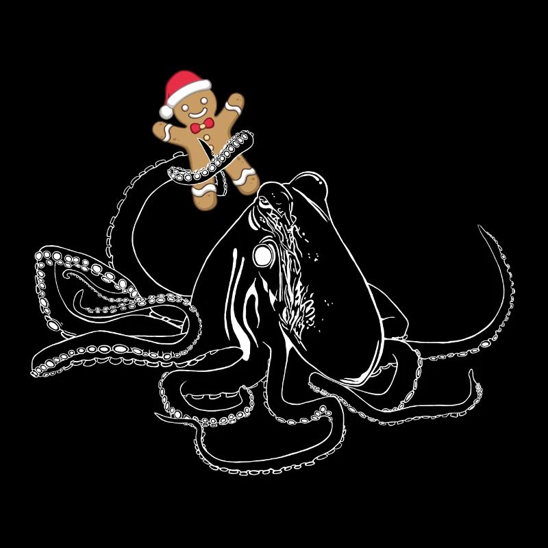 Oktopus mit Lebkuchenmann - X-Mas Edition