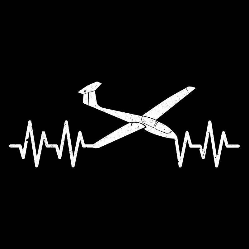Sail Aircraft Glider Plane Ecg Heartbeat Glider