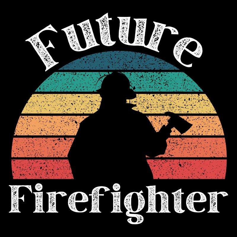 Future firefighter vintage with white texture text