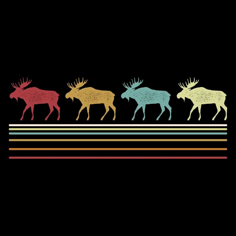 Retro Moose Lover Funny Moose Vintage