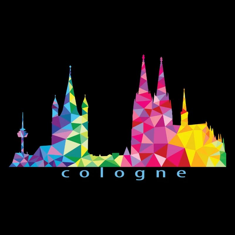 Cologne colored blue font