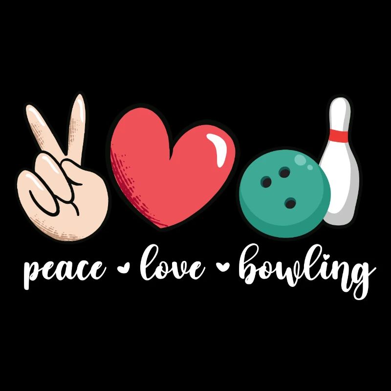 peace love bowling Design pour un passionné de bowling